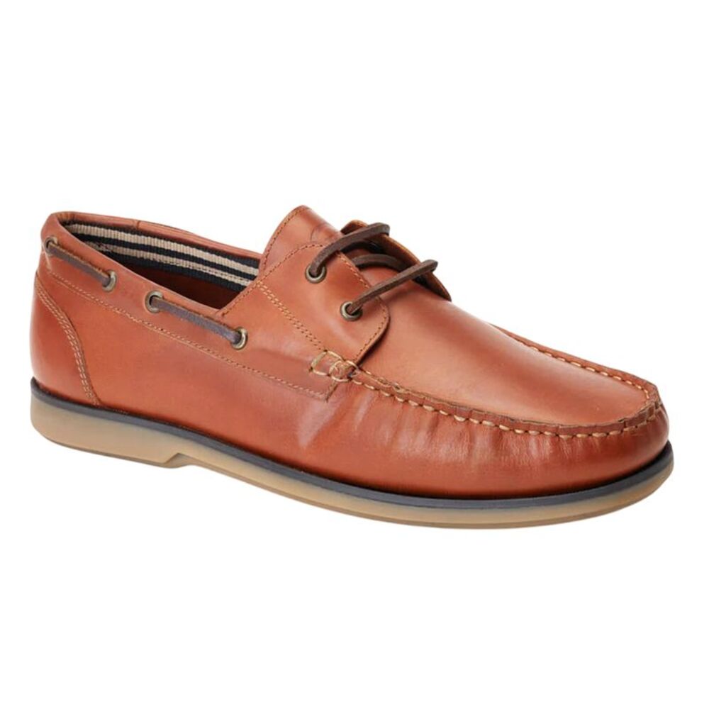 Base London Mens Stern Boat Shoes / Burnt Tan